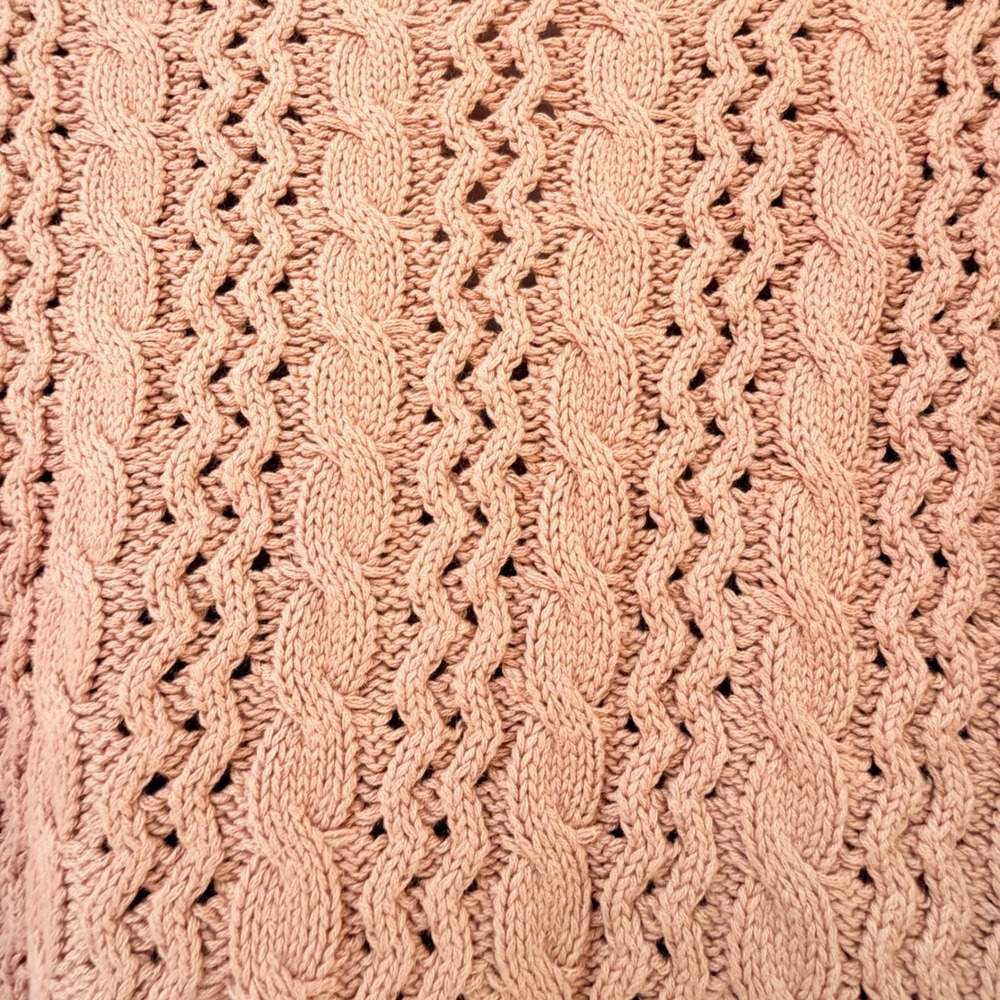 Marc New York Andrew Marc Peach Cable Knit Cotton Cardigan Sweater Womens Small - Picture 4 of 10